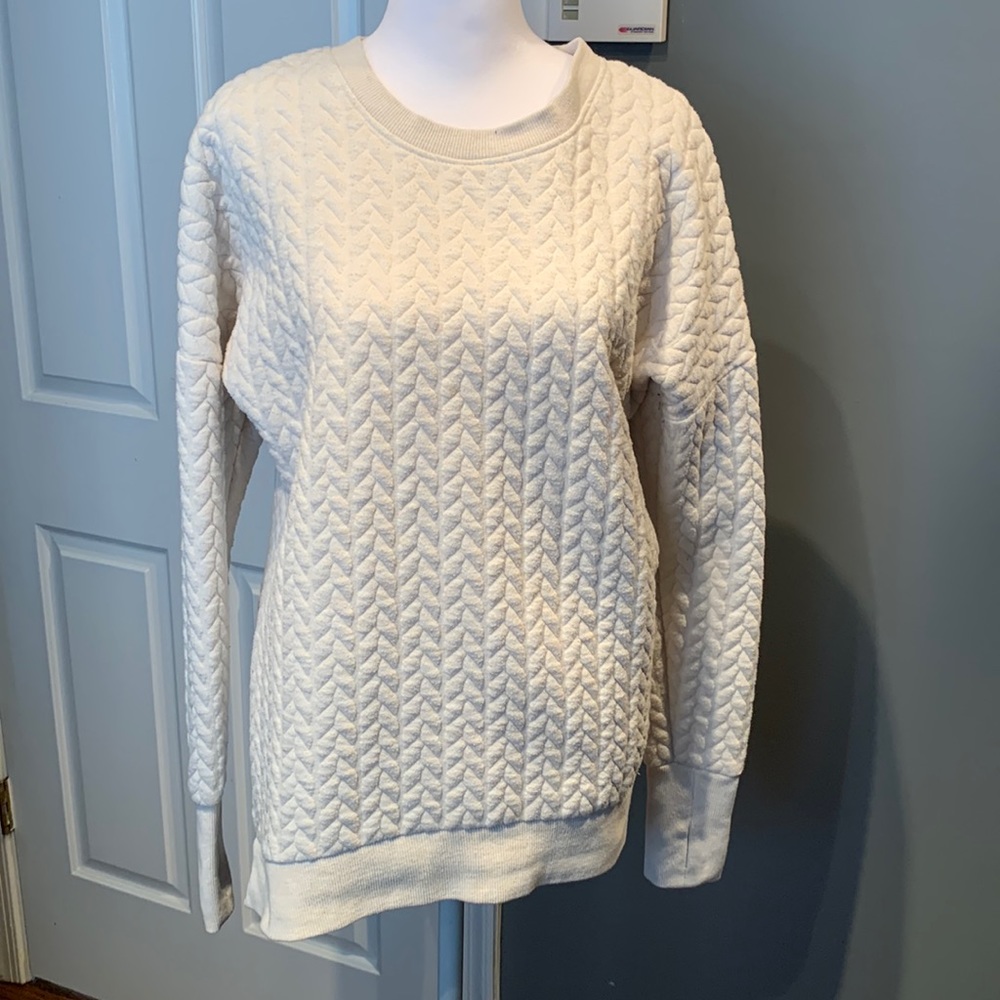 Cream long tunic style sweater
